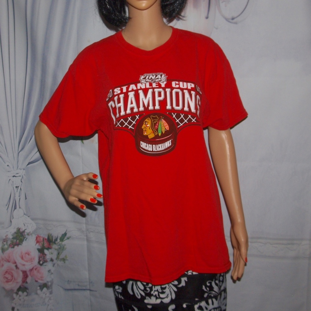 Chicago Blackhawks T-Shirt 2015 Stanley Cup Large Unisex
